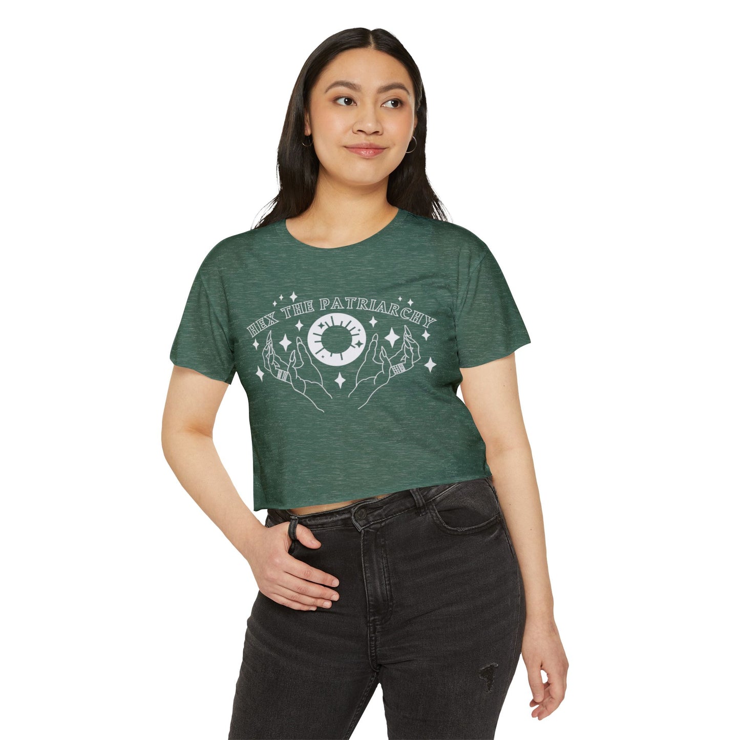 Hex the Patriarchy Feminist Witchy Crop Top