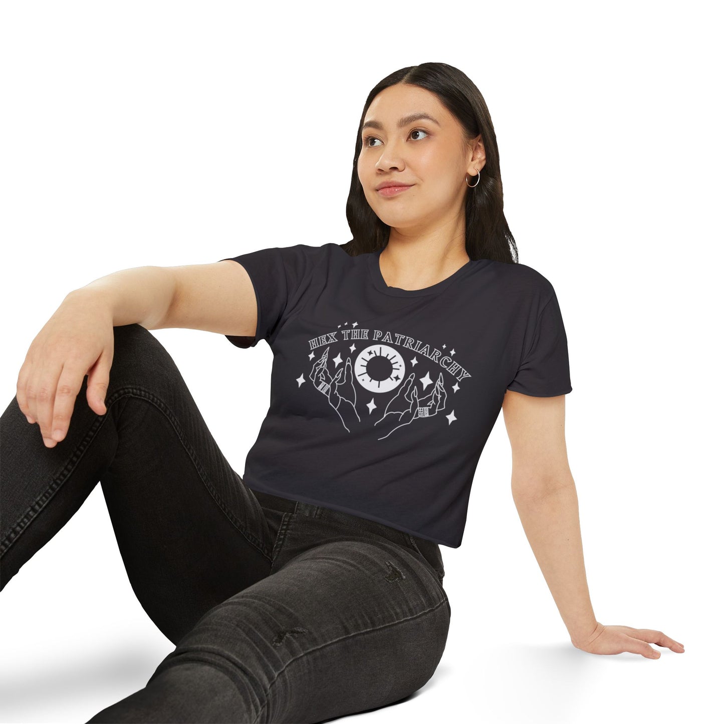 Hex the Patriarchy Feminist Witchy Crop Top