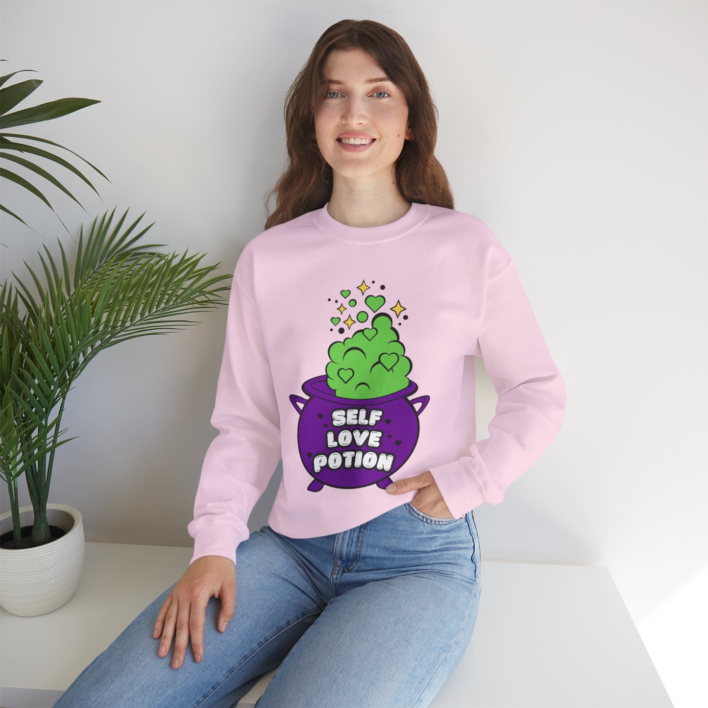 Self Love Potion Crewneck Sweatshirt (LIGHT PINK)