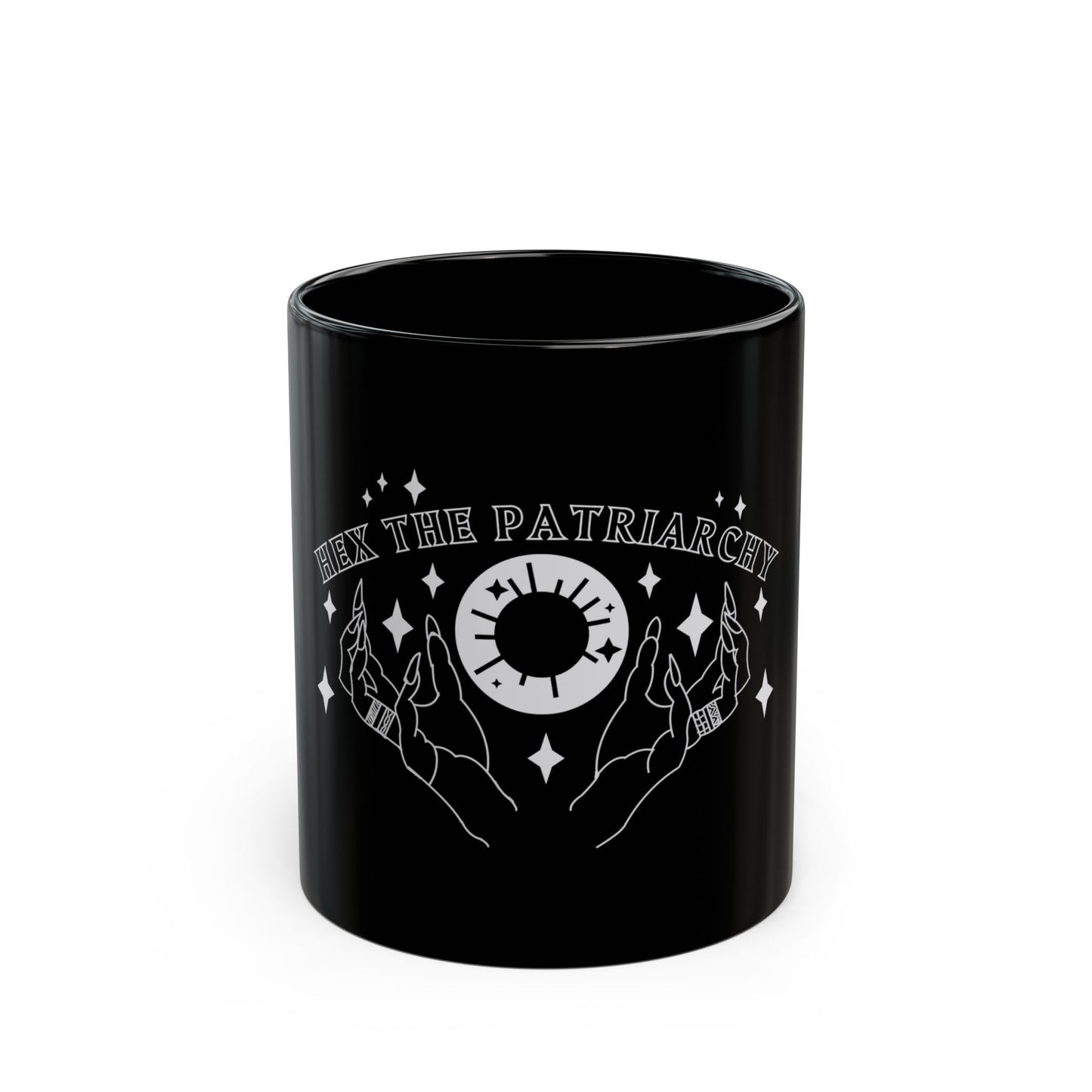 Hex the Patriarchy Feminist Witchy 11oz Coffee Mug (BLACK)