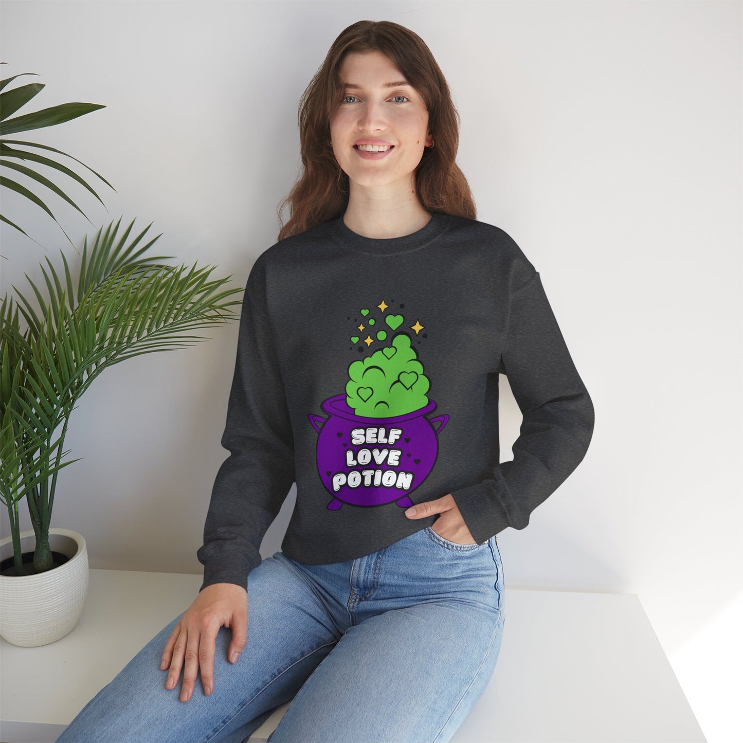 Self Love Potion Crewneck Sweatshirt (HEATHER GRAY)