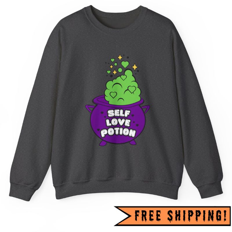 Self Love Potion Crewneck Sweatshirt (HEATHER GRAY)