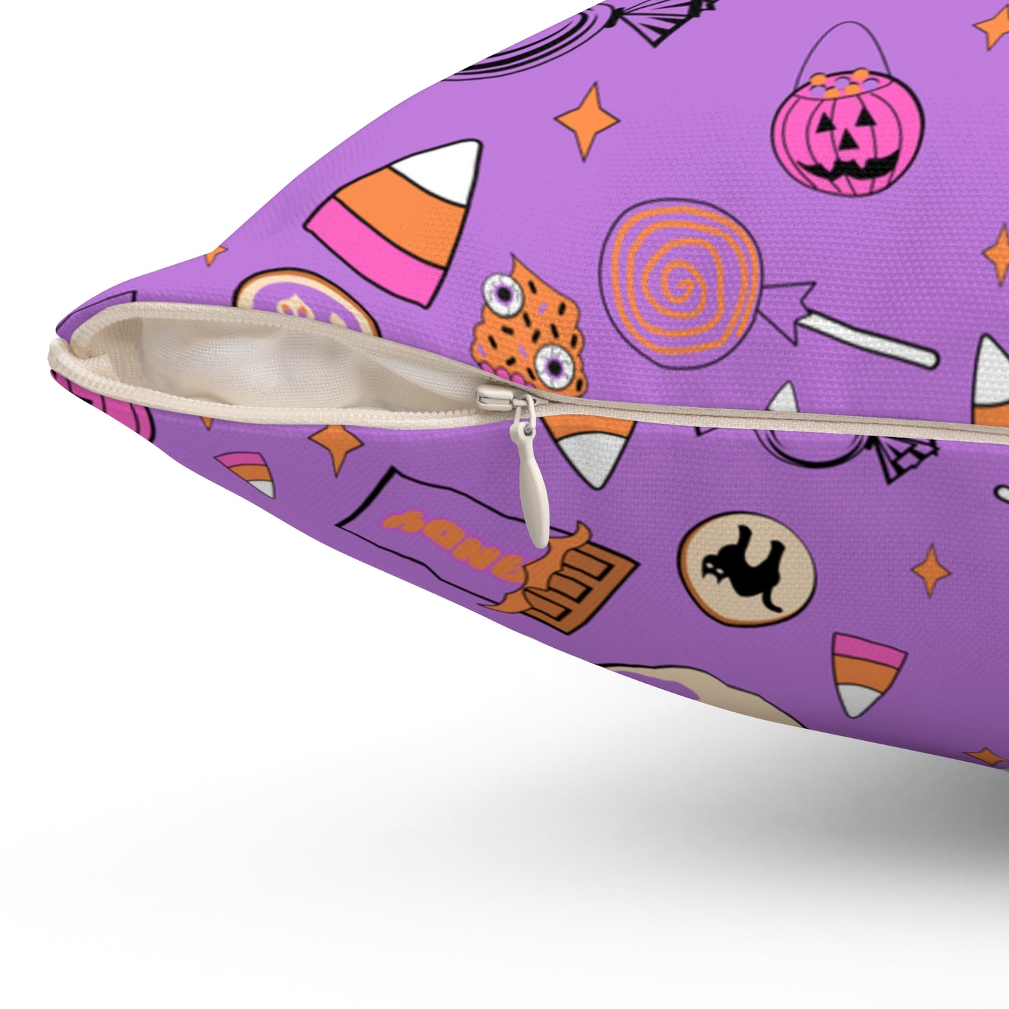 Sweet & Spooky Halloween Throw Pillow (PURPLE)
