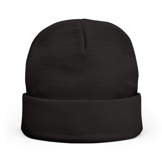 Merry Creepmas Embroidered Knit Beanie Hat (BLACK)