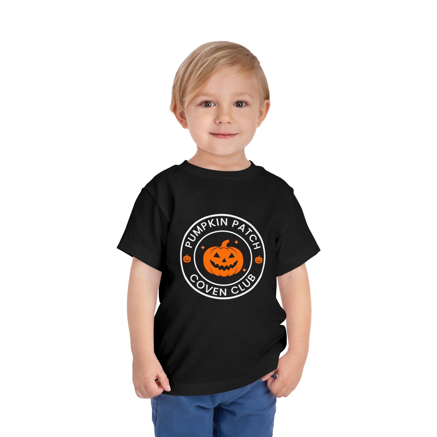 Pumpkin Patch Coven Club Halloween Toddler T-Shirt (BLACK)