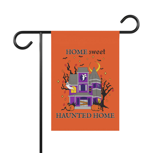 Home Sweet Haunted Home Halloween Yard Flag (ORANGE)