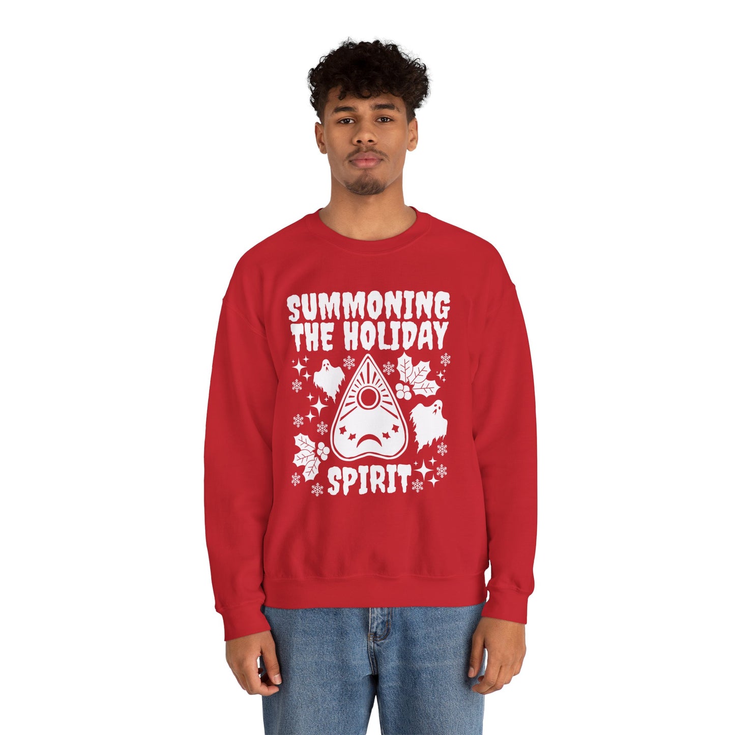 Summoning the Holiday Spirit Crewneck Sweatshirt (RED)
