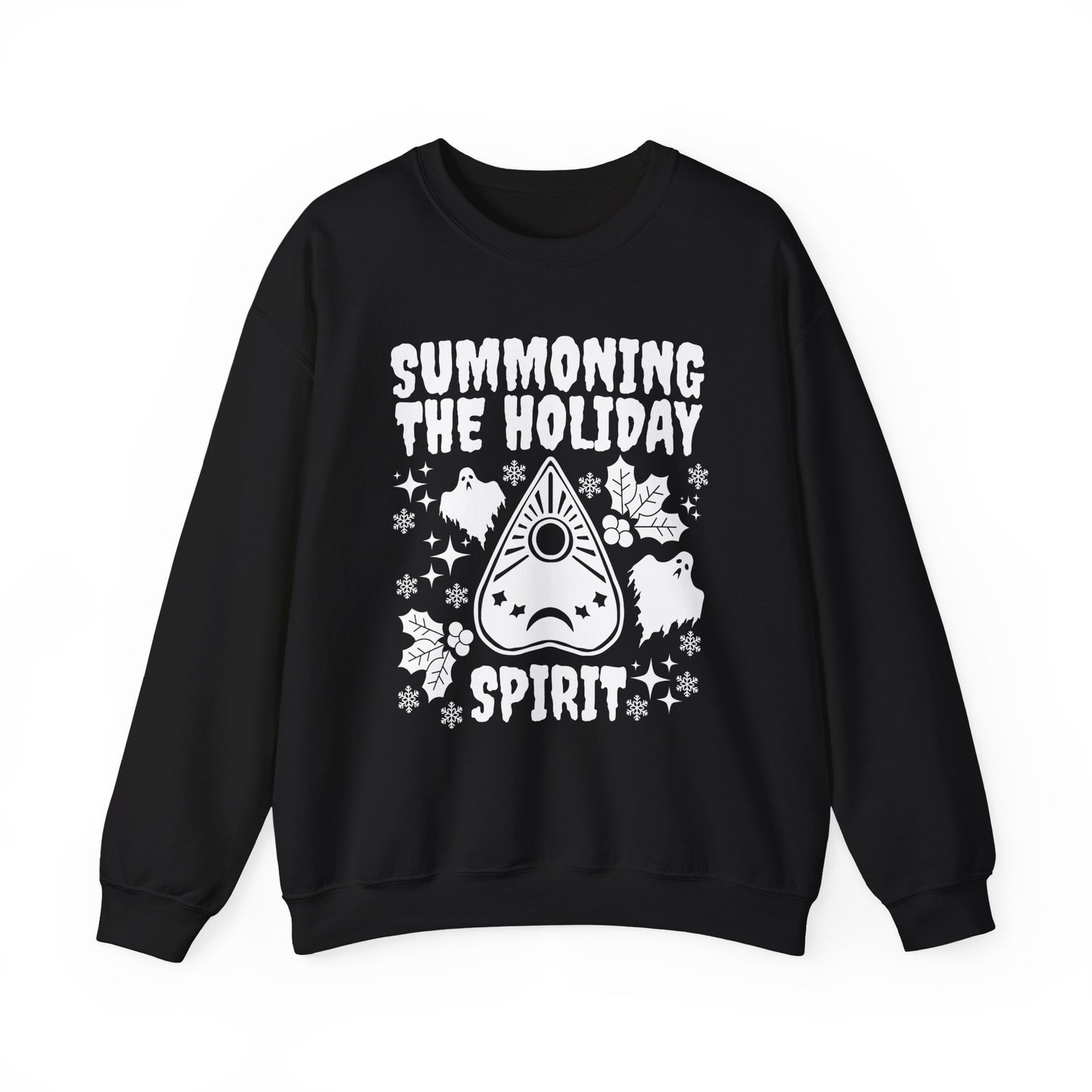 Summoning the Holiday Spirit Crewneck Sweatshirt (BLACK)
