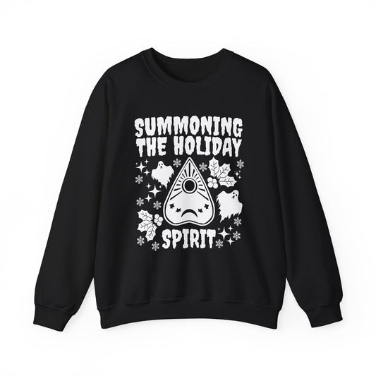 Summoning the Holiday Spirit Crewneck Sweatshirt (BLACK)