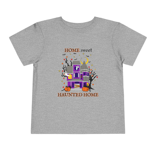 Home Sweet Haunted Home Halloween Toddler T-Shirt (HEATHER GRAY)