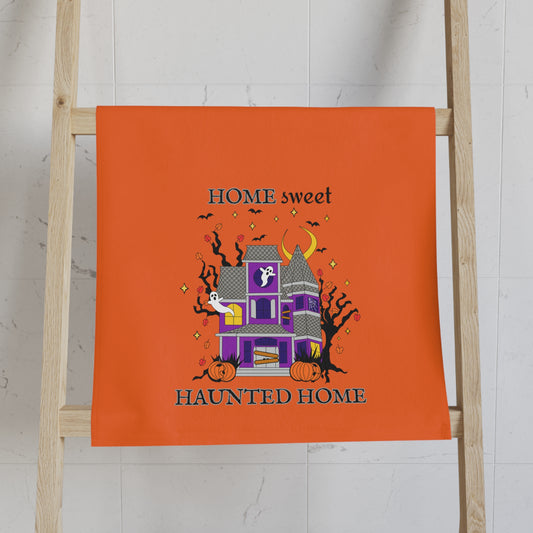 Home Sweet Haunted Home Halloween Hand Towel (ORANGE)