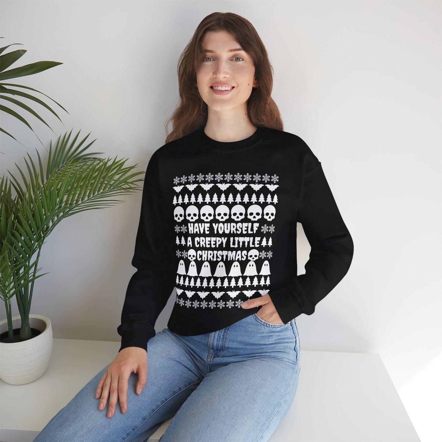 Have Yourself a Creepy Little Christmas Crewneck Sweatshirt (BLACK)