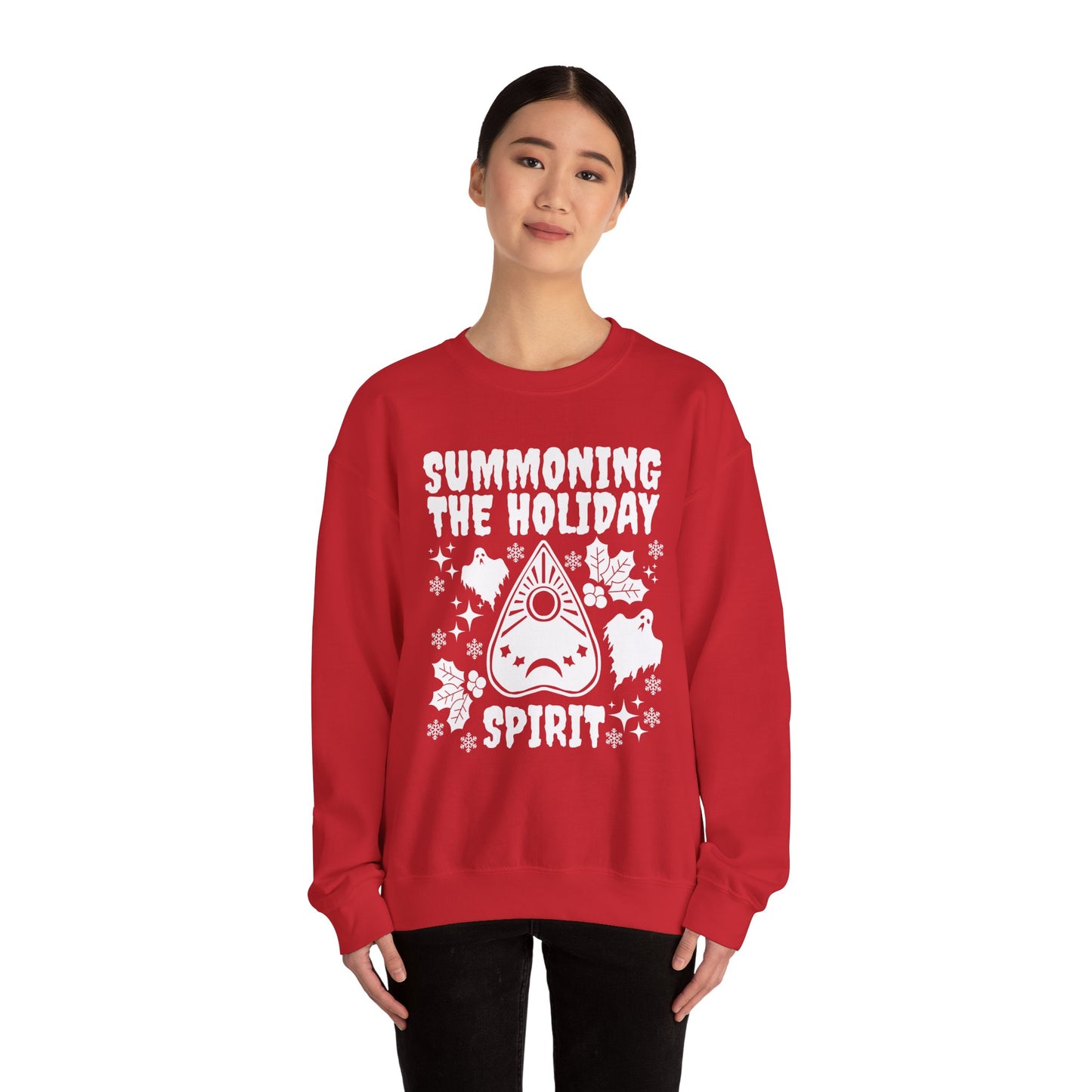 Summoning the Holiday Spirit Crewneck Sweatshirt (RED)