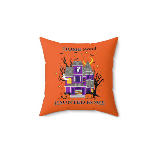 Home Sweet Haunted Home Halloween Throw Pillow (ORANGE)