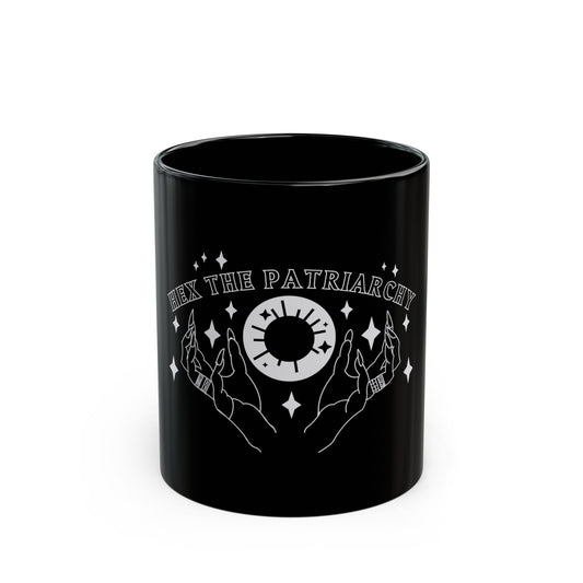 Hex the Patriarchy Feminist Witchy 11oz Coffee Mug (BLACK)