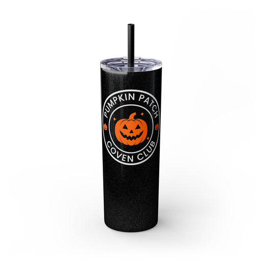 Pumpkin Patch Coven Club 20oz Halloween Tumbler Cup (GLITTER BLACK)