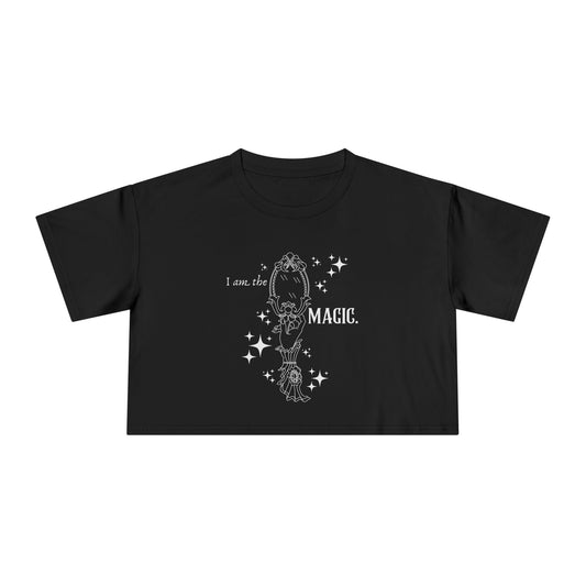I Am The Magic Crop Witchy Mirror T-Shirt (Black)