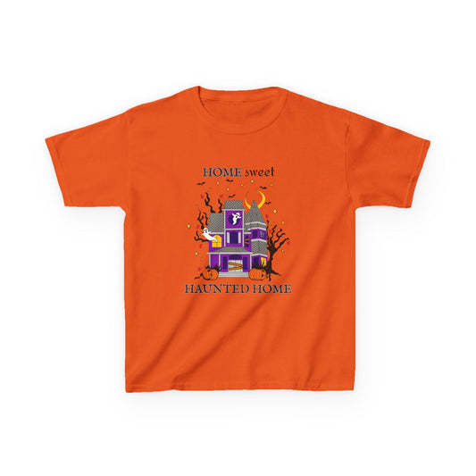 Home Sweet Haunted Home Youth Halloween T-Shirt (ORANGE)