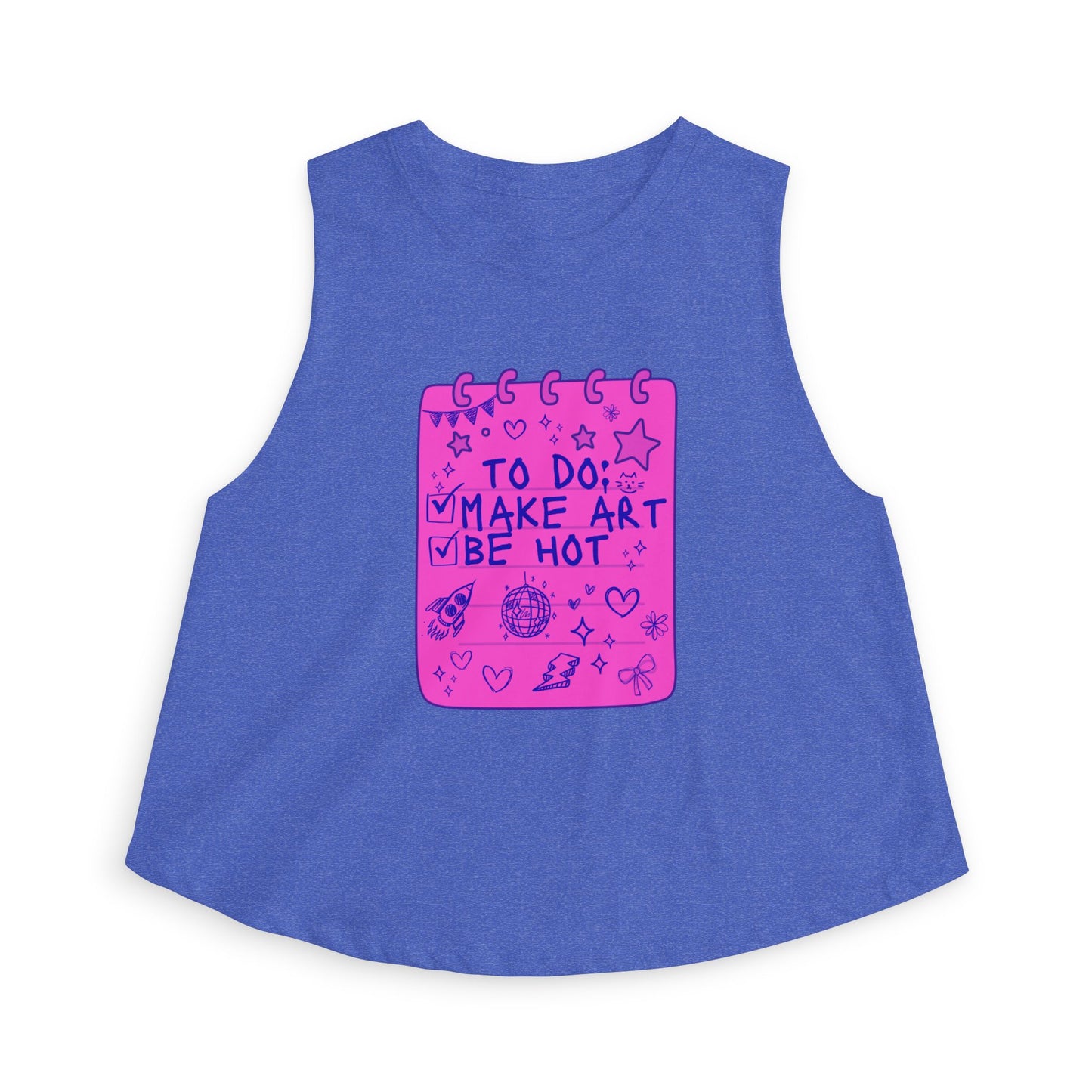 Make Art Be Hot Crop Tank (BLUE)
