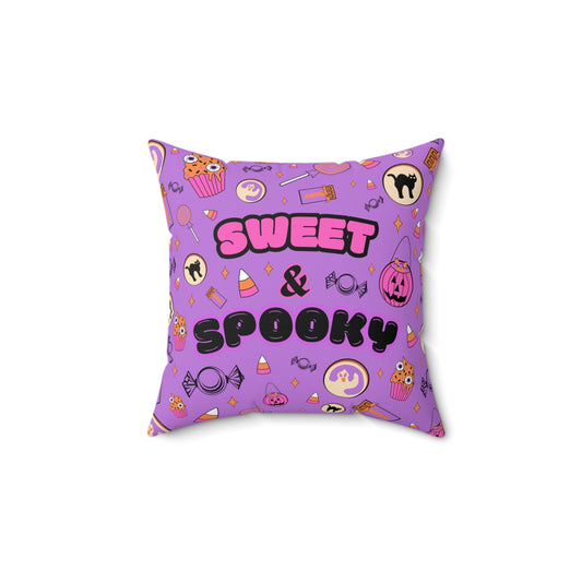 Sweet & Spooky Halloween Throw Pillow (PURPLE)