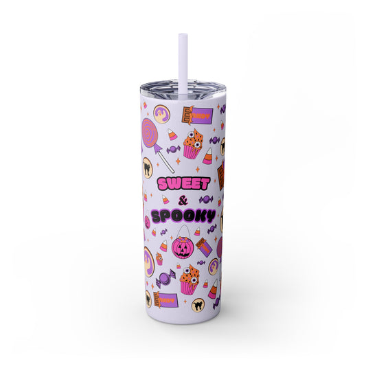 Sweet & Spooky 20oz Halloween Tumbler Cup (GLITTER LILAC)