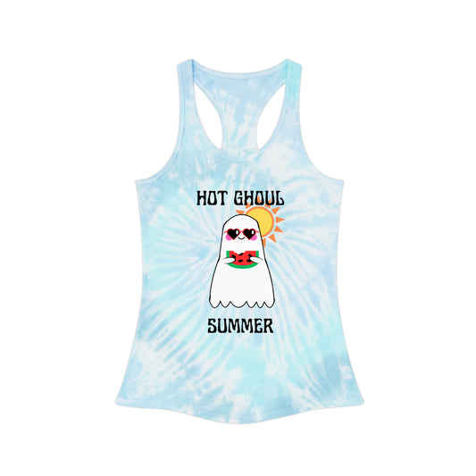 Hot Ghoul Summer Tie Dye Racerback Tank Top, Summerween Tank Top