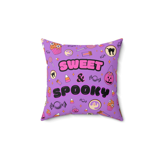 Sweet & Spooky Halloween Throw Pillow (PURPLE)