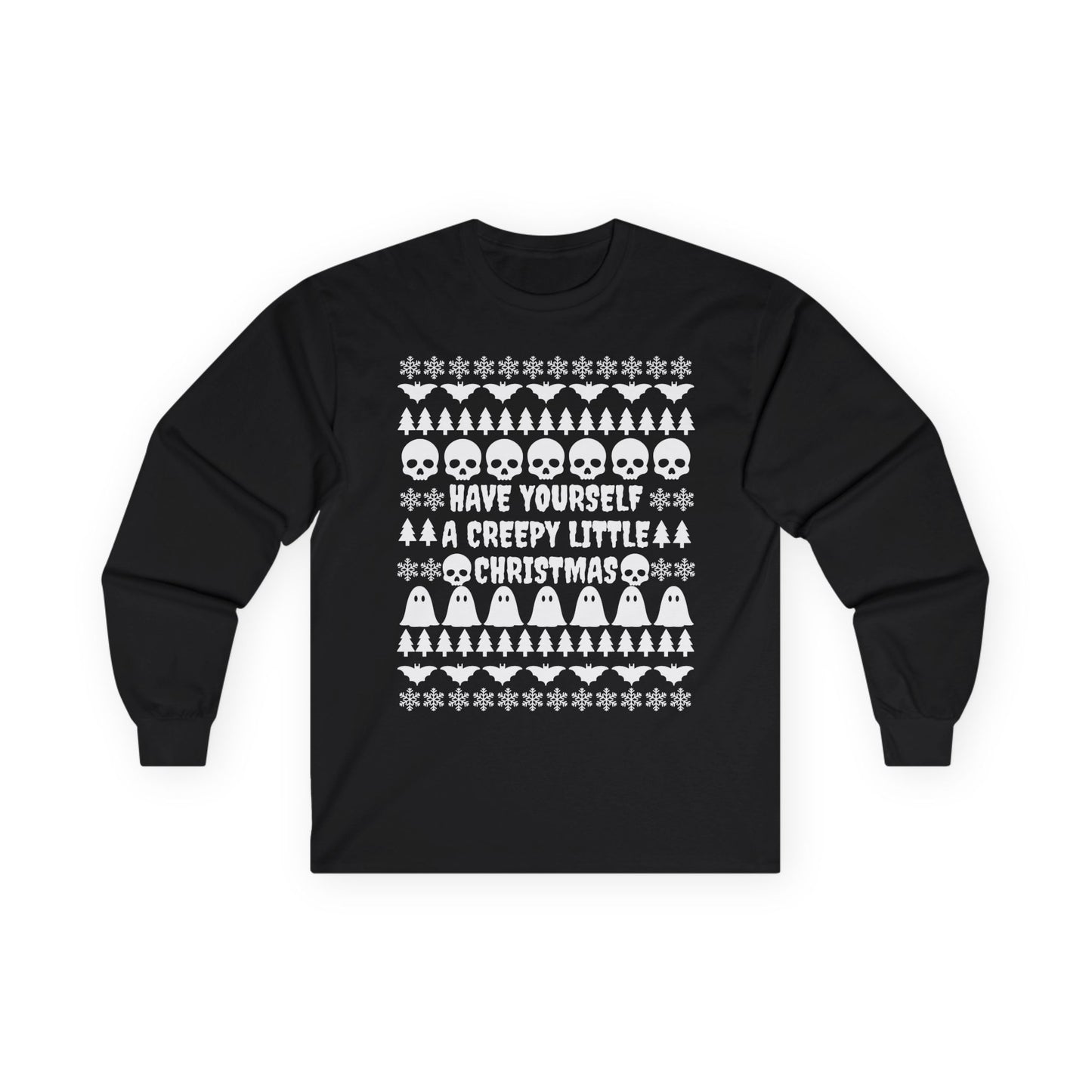 Have Yourself a Creepy Little Christmas Long-Sleeve T-Shirt (BLACK)