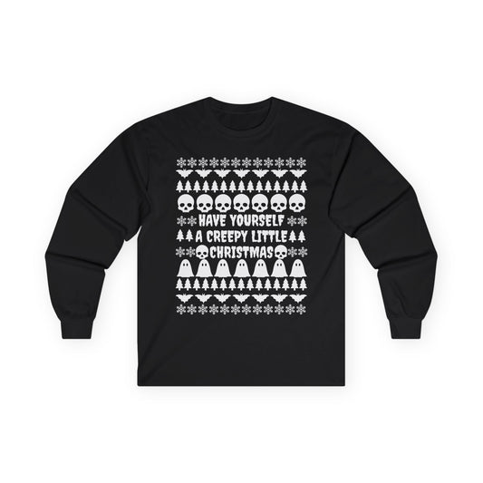 Have Yourself a Creepy Little Christmas Long-Sleeve T-Shirt (BLACK)